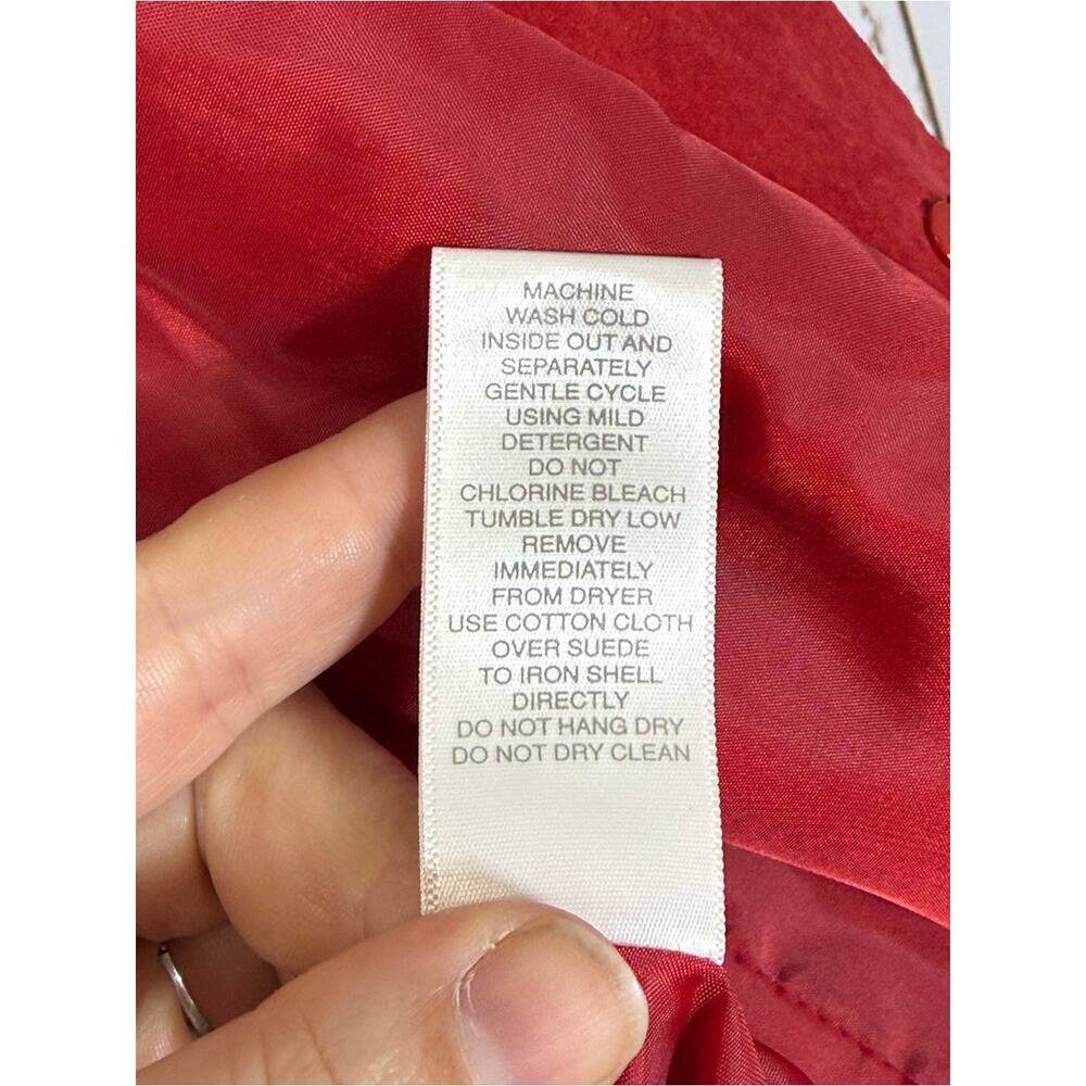 Christopher & Banks, Red Leather Button-Front Jacket. Size Large. - Picture 5 of 6